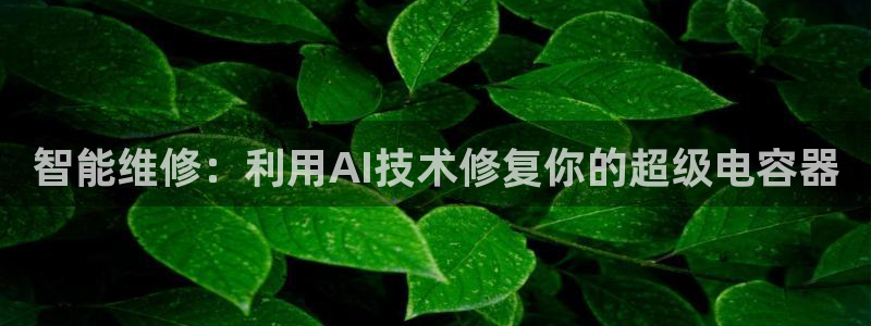 okpay钱包注册：智能维修：利用AI技术修复你的超级电容器